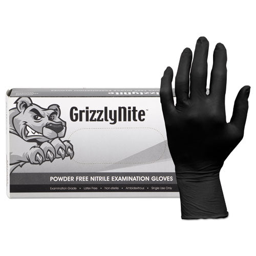Black Nitrile Powder-Free Gloves, 5 mil Thick, 100/Box, 10 Boxes/Carton
