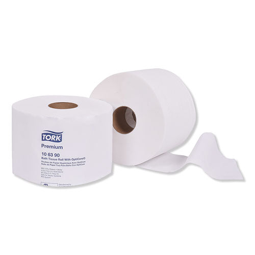 Tork® Premium Bath Tissue Roll with OptiCore, Septic Safe Toliet Paper, 2-Ply, 800 Sheets/Roll, 36 Rolls/Carton